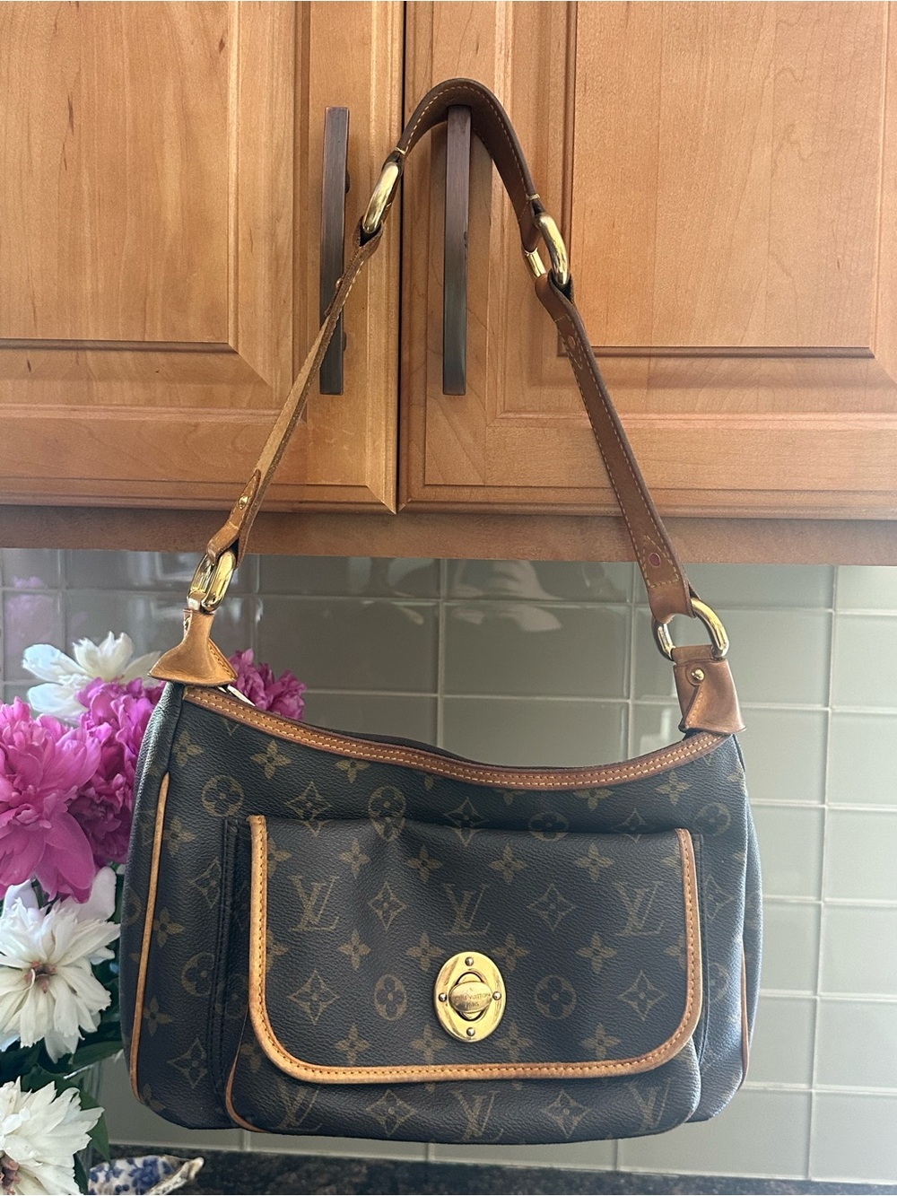 Louis Vuitton Monogram Canvas Brown and Tan Shoulder Bag Tikal GM